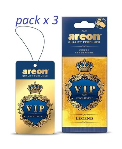 Areon VIP Exclusive Legend Car Quality Freshener Lux Hanging Card Pack of 3