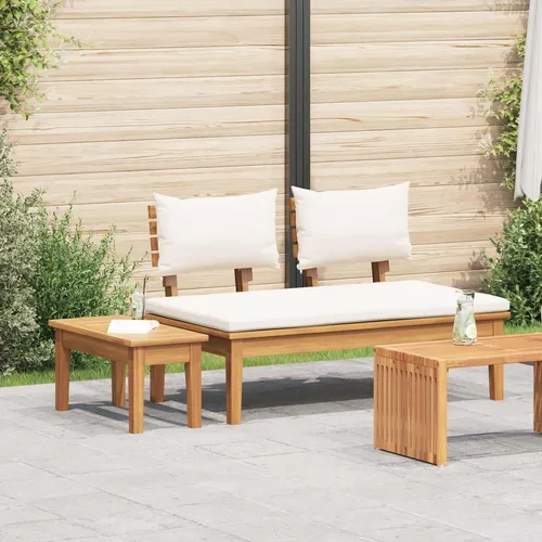 vidaXL Gartenbank 2 pcs Braun Massivholz Teak - Gartenmöbel-Set aus hochwertigem, wetterbeständigem Teakholz, ideal für Terrassen und Balkone. Modernes Design mit solider Stabilität, perfekt für gesellige Treffen im Freien.