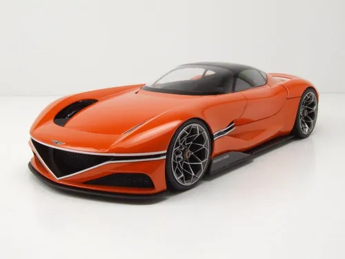 Genesis X Gran Berlinetta VGT 2024 orange Modellauto 1:18 Norev - Detailgetreues Standmodell im Maßstab 1:18, gefertigt aus hochwertigem Die-Cast-Material. Ideal für Sammler und als dekorativer Blickfang. Farbe: leuchtendes Orange, inklusive Originalverpackung.
