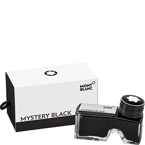 Produktbild MONTBLANC Tintenfass Mystery Black 105190 – Hochwertige Tinte Mystisch Schwarz im Tintenglas 60ml