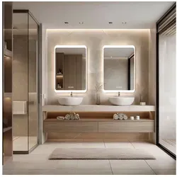 HOKO LED Badspiegel mit Uhr 60x80cm - Eleganter Badspiegel mit Memory-Funktion und wechselbarem Licht (Warmweiß/Kaltweiß). Ideal für Badezimmer, feuchtraumgeeignet (IP44) und energiesparend.