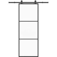 vidaXL Schiebetür 76x205 cm aus ESG-Glas & Aluminium - Moderne Schiebetür für platzsparende Lösungen in deinem Zuhause. Langlebiges ESG-Glas und stabiler Aluminiumrahmen garantieren Robustheit und stilvolles Design.