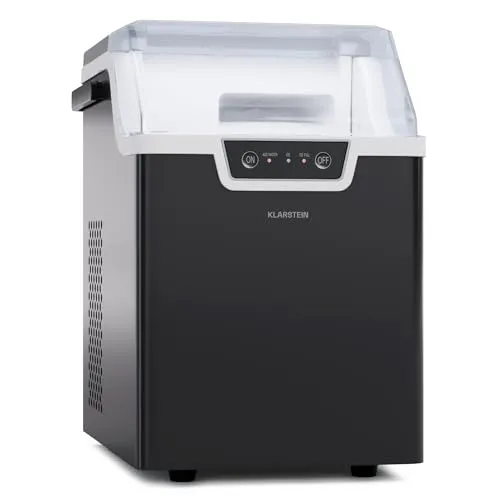 Klarstein Mini-Eiswürfelmaschine 200W - Eiswürfelmaschinen für Zuhause, Camping & Gastro – Schnellbetrieb in nur 4 Minuten, Selbstreinigend und erzeugt bis zu 12 kg Eis pro Tag!