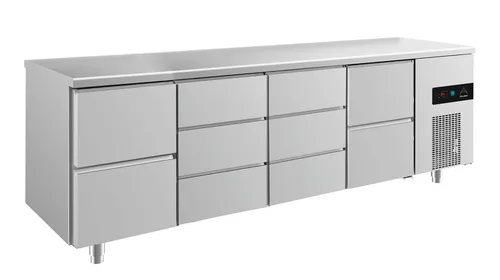 Gastro Kühltisch 10 Schubladen Umluftkühlung 2330x700x850mm -2/+8°C NEU