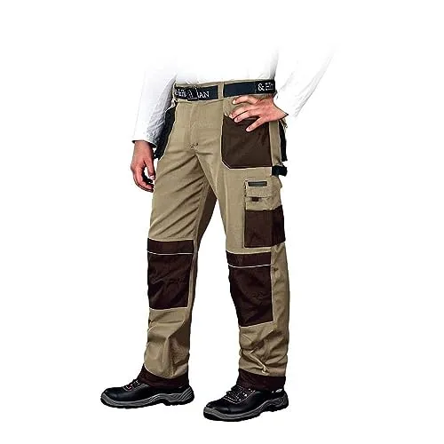 Leber & Hollman Herren Arbeitshose LH-FMN-T B - Robuste Arbeitskleidung mit 9 Multifunktionstaschen und speziellen Taschen für Knieschoner, ideal für Handwerker und Bauarbeiter.