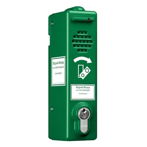 TMS PRO SHOP Türwächter ABUS Zylinderschloss gleichschließend, 80 dB/105 dB, grün, Art.-Nr. 38096 | Türwächter Notausgang | Fluchttürwächter | Türwächter Alarm