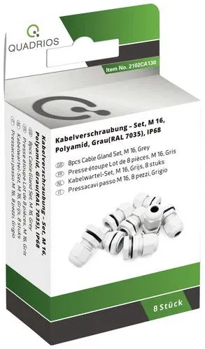 Quadrios 2102CA130 Kabelverschraubung Sortiment M16 PA66 Lichtgrau 1 Set
