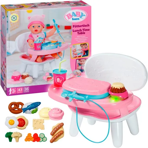 BABY born Füttertisch - interaktiver Füttertisch mit Licht- und Soundeffekten, für abwechslungsreiches Spielvergnügen und viele leckere Mahlzeiten