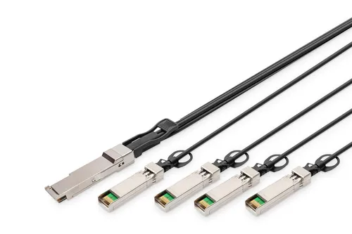 DIGITUS 40GBase Direktanschlusskabel QSFP+ zu SFP+ - 1 m - Multimedia, Netzwerk, Netzwerkkabel - Hochgeschwindigkeitsverbindung für optimale Datenübertragung mit 40 Gbps.