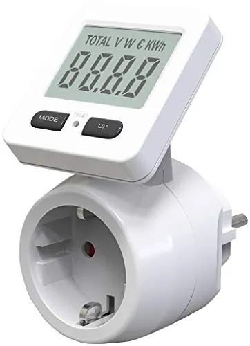 revolt Energiemessgerät: Digitaler Energiekostenmesser mit drehbarem Display - Steckdosen & Zubehör: Misst Stromverbrauch und berechnet Energiekosten, ideal für effizientes Energiemanagement mit 180° drehbarem Display für beste Lesbarkeit.