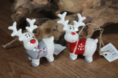 niedliche Elchhänger, Weihnachtsbaumanhänger Elche, 6 x 7 cm, Elch z. Hängen 2