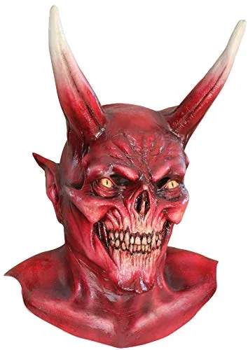 Ghoulish Productions The Red Teufelsmaske Demon Halloween - Masken & Augenmasken für Halloween, aus hochwertigem Latex gefertigt und sorgt für einen schaurig-schönen Auftritt.
