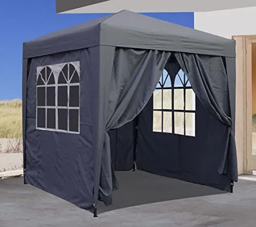 QUICK STAR Pop-Up-Pavillon 2,5 x 2,5 m Smoky Grau in schwarz von Quick-Star