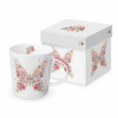PPD Papillon et fleurs Trend Mug Henkelbecher Kaffeebecher Becher Tasse 400 ml