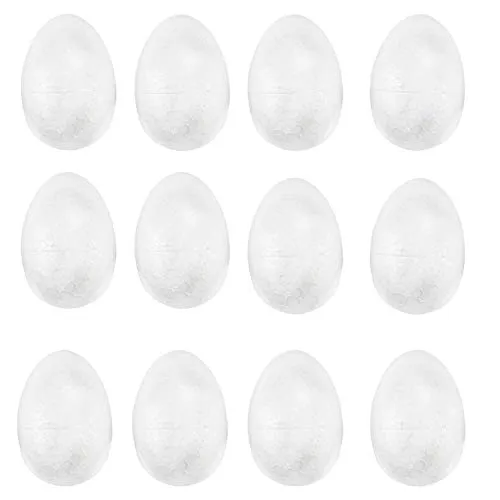 TRIXES 12er Set Ostereier aus Polystyrolschaum Ostern Kunst Eier