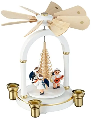 KWO Kunstgewerbe Werkstätten Weihnachtspyramide Engelmusikanten - Weihnachtspyramide mit zauberhaften Engelmusikanten, handgefertigt und sorgt für festliche Stimmung in der Adventszeit.