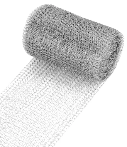 Maschendraht Drahtgitter Edelstahl, 12.7cm x 6m Edelstahlzaun, Edelstahlgewebe, Drahtgeflecht, Schneckenzaun Edelstahl, Edelstahlgewebe Engmaschig für Nagetierschutz, Lochfüller und DIY