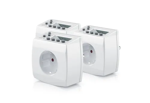 BEARWARE Digitaler Weekly Timer Zeitschaltuhr - Zeitschaltuhr mit 8 Programmen, LCD-Display und Kinderschutz. Ideal zum Energiekosten sparen durch präzise Steuerung von Standby-Geräten.