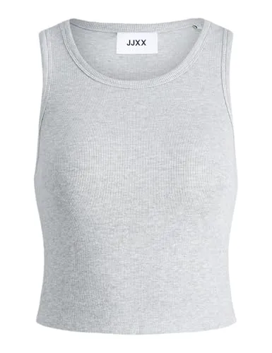 Jack & Jones Damen JXFALLON STR SL Rib TOP JRS NOOS Tanktop, Light Grey Melange,L