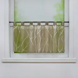 Kurzgardine scheibengardine, Weiß, Sand, Textil, Ranken, 90x45 cm, ohne Technik, Wohntextilien, Gardinen & Vorhänge, Fertiggardinen, Scheibengardinen