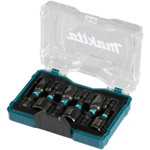Makita Steckschlüssel Impact Black E-15768, 6-teilig - Werkzeug-Sets mit 6 magnetischen Einsätzen aus hochlegiertem S2-Spezialstahl, hitzebehandelt und ideal für Schlagschrauber. Inklusive praktischem Kunststoffkoffer.