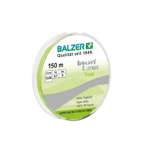 Balzer Iron Line Trout chartreuse 150m 0,04mm