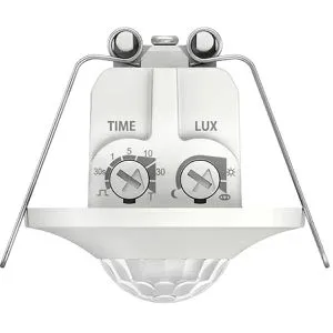 Theben thePiccola P360-100 DE WH: Passiv-Infrarot-Präsenzmelder mit 360° Erfassungsbereich - Bewegungsmelder für Deckenmontage mit IP 55, ideal für Innenräume. Flexibel einstellbar als Voll- oder Halbautomat und fernbedienbar.