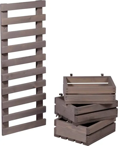 dobar Wandregal - Flexibles 3-stufiges Wandregal in Grau - Wandregal aus Fichte, ideal zur platzsparenden Aufbewahrung. Mit 3 Stufen für Bücher oder Deko, inklusive Befestigungsschrauben für einfache Montage.