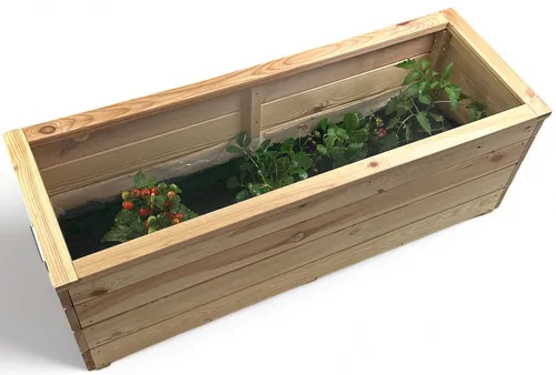 promadino Frühbeet mit Boden und Folie, 118,5x40x42 cm - Pflanzenzubehör für angehende Gärtner, aus robustem Holzwerkstoff, ideal für die frühe Anzucht von Pflanzen und schützt vor Kälte.
