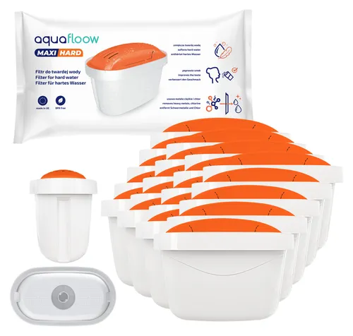 Aquafloow Maxihard Wasserfilter Kartuschen 20 Stück für Hartes Wasser | Filterkartuschen Kompatibel mit Dafi Unimax Aquaphor A5 Brita Maxtra+ Philips
