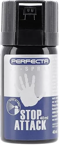 Perfecta Stop Attack CS-Spray - Verteidigungsspray gegen Tiere - Abwehrspray Pfefferspray Reizgas - 40 ml, konischer Strahl - handlich & sofort einsatzbereit