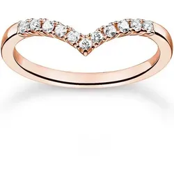 THOMAS SABO Silberring V-Form mit Weißen Steinen von THOMAS SABO