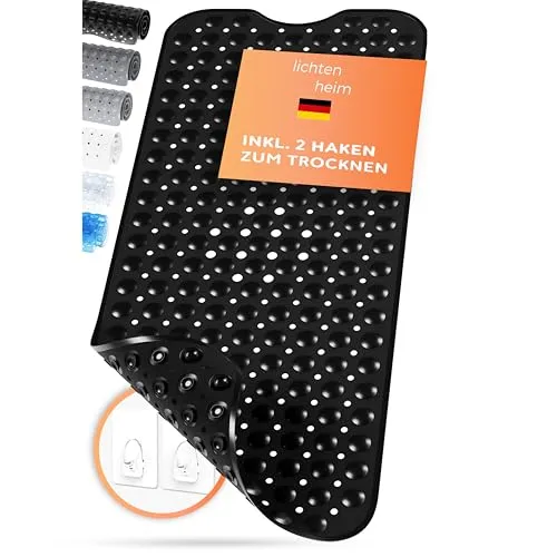 LICHTENHEIM Duschmatte rutschfest Sensitiv 100x40 cm in schwarz von LICHTENHEIM