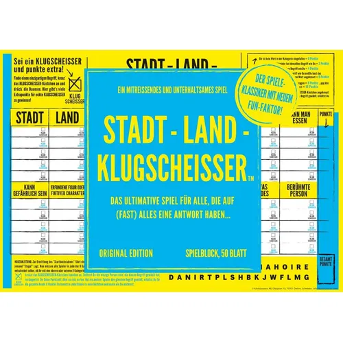 kylskapspoesi Stadt-Land-Klugscheisser Spielblock