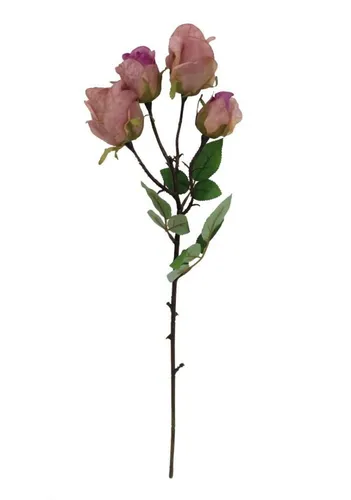 Kunstblume *Edler Rosenzweig altrosa, täuschend echt wirkende Seidenblüten - Rose (Rosa), 2474U, Höhe 46 cm, künstlich, naturgetreu, täuschend echt