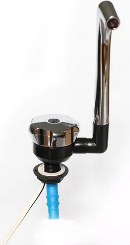 Camping Edel Novo Super 12V Automatikwasserhahn Chrome Schwarz Wasserhahn Comet