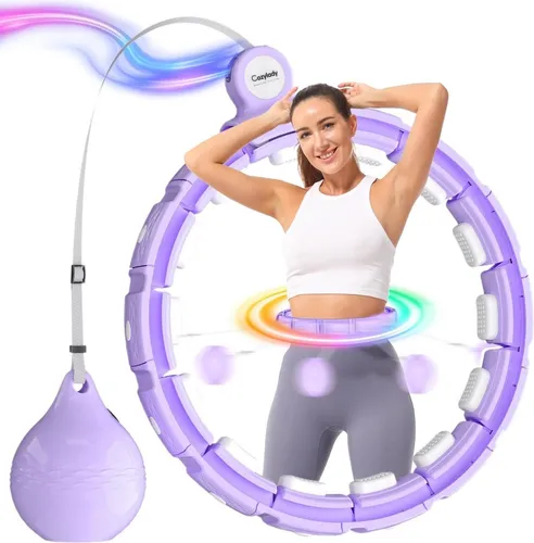 Hula-Hoop-Reifen mit intelligentem Digitalzähler und 18 abnehmbaren Teilen 75cm bis 125cm Taillenumfang, Massagenoppen für entspannendes Hula Hoop Erlebnis, 18-tlg., Perfekt für ef