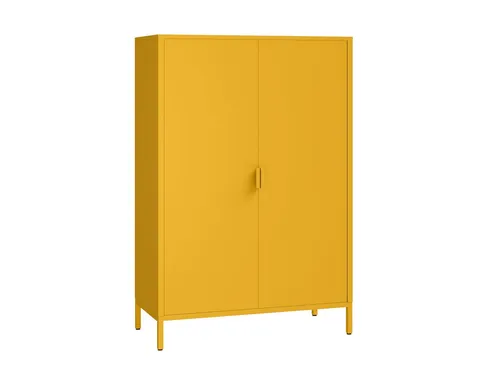 skølm Kommode Ituri aus Metall (Senfgelb), Highboard mit 2 Einlegeböden, höhenverstellbare Füße