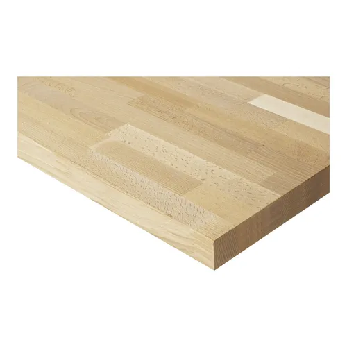 Rau Buche-Massiv-Arbeitsplatte B750xT900xS40 mm - Werktisch mit 100% nachhaltiger Buche, druckfest und langlebig. Ideal für robuste Anwendungen in Werkstätten oder Küchen. Umweltfreundlicher Oberflächenschutz für maximale Haltbarkeit.