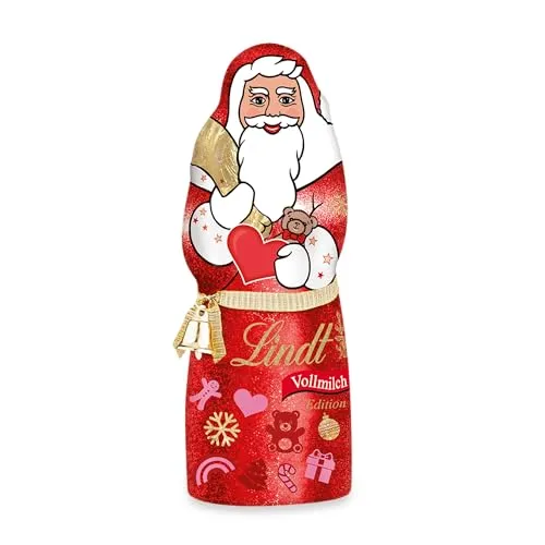 Lindt Weihnachtsmann Vollmilchschokolade 125g - Der Lindt Weihnachtsmann im Charity Design ist die perfekte süße Überraschung zur Weihnachtszeit. Ideal für Nikolausstiefel oder als festliche Dekoration, bringt er Freude und Genuss in die Vorweihnachtszeit.