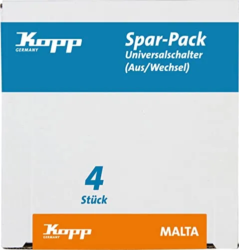 Kopp Spar-Pack: 4 Universalschalter (Aus- und Wechsel), creme-weiß,622605083