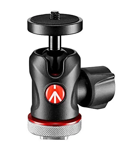 Manfrotto Kugelkopf Micro 492 mit Blitzschuh - Robuster Aluminium-Stativkopf mit 4kg Tragkraft, ideal für Fotografen und Videografen