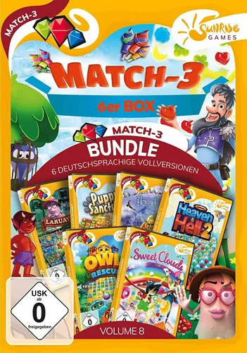 Match 3 6-er Box Vol. 8 Sunrise Games PC Spiel Neu & OVP