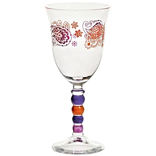 Weinglas Weinkelch Trinkglas Nadia mit Motiv 270 ml H 18,5 cm Moderner Zeitloser Style