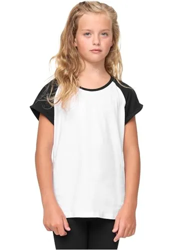 Urban Classics Damen Girls Contrast Raglan Tee White/Black, 158/164