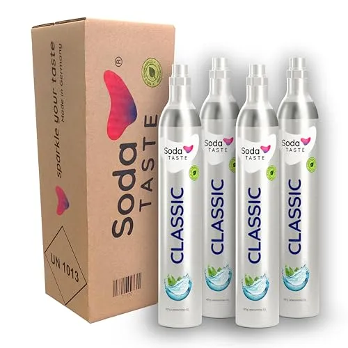 SodaTASTE CO2-Zylinder kaufen 4er-Pack (Reservezylinder) für Wassersprudler, Classic, für bis zu 240l gesprudeltes Wasser