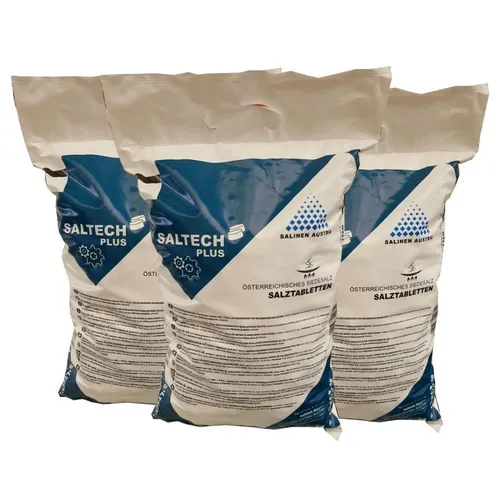 SALTECH plus 3x10kg Salztabletten für Wasserenthärtung - Sonstiger Gedeckter Tischbedarf, hochreine Salztabletten für optimale Wasserenthärtung, schützen Geräte und senken Betriebskosten.