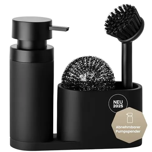 Black Sweden Home Design Spülbecken Organizer - Küchenlagerungs-Zubehör mit abnehmbarem Seifenspender für eine elegante und funktionale Aufbewahrung von Spülutensilien.