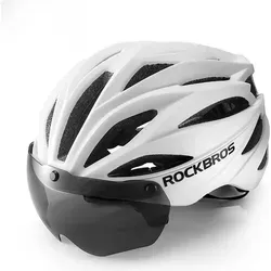 ROCKBROS Fahrradhelm mit Visier und abnehmbarer UV-Schutzbrille