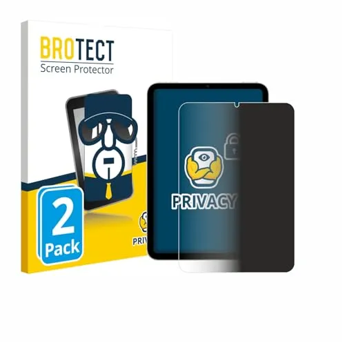 BROTECT 2 Stück Anti-Spy Blickschutzfolie für Apple iPad Mini 7 WiFi 2024 Privacy Screen Protector [Displayschutz, Sichtschutz, Blaulichtfilter]